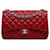 Chanel Red Jumbo Classic Aba forrada de pele de cordeiro Vermelho Couro  ref.1266342