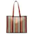 Sac fourre-tout en cuir PVC à rayures Burberry 80730571 en excellent état Plastique Marron  ref.1266470