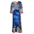 Etro Blue Multiprinted Silk Maxi Dress Multiple colors  ref.1268180