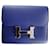 Hermès Portafoglio CONSTANCE COMPACT Blu Pelle  ref.1268198