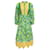 Autre Marque Vestido midi acolchado con patchwork multicolor en verde de Muveil Algodón  ref.1268277