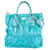 Prada - Gaufre Shopper-Tasche aus blauem Nylon Braun Leder  ref.1268331