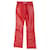 Pantaloni in pelle vintage rossi Dolce & Gabbana taglia US S/M Rosso  ref.1268426