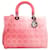 CHRISTIAN DIOR Bolso Lady Dior grande de piel de cordero acolchada Cannage color coral claro Rosa Cuero  ref.1268439