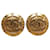 Clipe Chanel CC dourado em brincos Banhado a ouro  ref.1268457