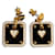 Hermès Goldene Hermes Swift As De Coeur Ohrringe mit Druckverschluss Metall  ref.1268459