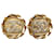 Clipe de strass Chanel CC dourado em brincos  ref.1268471