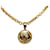 Goldfarbene Halskette mit Chanel-CC-Anhänger Golden Gelbes Gold  ref.1268479