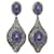 Autre Marque Blue Cabochon & Diamond Bavna Drop Pierced Earrings Metal  ref.1268484