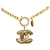 Goldfarbene Halskette mit Chanel-CC-Anhänger Golden Gelbes Gold  ref.1268530