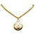Collier pendentif rond Chanel CC doré Or jaune  ref.1268531