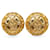 Clipe Chanel CC dourado em brincos Banhado a ouro  ref.1268573