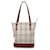Beige Burberry House Check Tote Bag Leather  ref.1268603