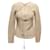 Vintage Beige Salvatore Ferragamo Leather-Trimmed Sweater Size US S  ref.1268613