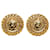 Goldene Chanel Coco-Ohrclips Vergoldet  ref.1268621