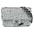 Silberne Chanel-Umhängetasche mit kleinen Pailletten und einer Klappe  Leder  ref.1268679