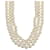 Weiße Halskette mit Kunstperlen und YSL-Logo von Saint Laurent mit Kristallen verziert  ref.1268680