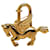 Hermès Goldener Hermes Pegasus Cadena Schlossanhänger Metall  ref.1268726