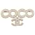 White Chanel Coco Faux Pearl Brooch Metal  ref.1268759