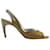 Roger Vivier Roger Viver Wavy Peep-Toe Slingback Sandals in Camel Patent Leather Yellow  ref.1268922