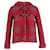 Maje Hooded Checkered Coat in Red Wool  ref.1268930