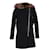 Manteau bordé de fourrure de renard Sandro Henry en laine noire  ref.1268975