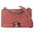 Chanel Pink Mittlere Kaviar-Chevron-Boy-Flap Leder  ref.1269038
