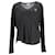 Tommy Hilfiger Metallic-Langarm-T-Shirt für Damen mit V-Ausschnitt Schwarz Viskose Zellulosefaser  ref.1269105