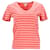 Camiseta feminina Tommy Hilfiger de algodão orgânico slim fit com gola V em algodão laranja  ref.1269108