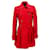 Tommy Hilfiger Gabardina utilitaria con botonadura forrada para mujer en algodón rojo Roja  ref.1269127