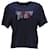 Tommy Hilfiger Camiseta Corta con Logo Outline para Mujer en Algodón Azul Marino  ref.1269142