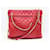 Classique Sac à bandoulière et fourre-tout Chanel Vintage Grand Shopping avec quincaillerie dorée Cuir Rouge  ref.1269148