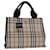 BURBERRY Nova Check Hand Bag Canvas Beige Black Auth 67116 Cloth  ref.1269200