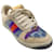 Autre Marque Gucci-Beige / Blau / Lilafarbene Low Top Screener Sneakers aus Lamé und Leder mit GG-Monogramm und Webstreifen Mehrfarben  ref.1269296