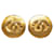 Pendientes de clip Chanel CC dorados Chapado en oro  ref.1269357