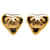 Gold Chanel CC Heart Clip On Earrings Golden Gold-plated  ref.1269360