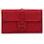 Hermès Carteira Hermes Swift Jige Duo Vermelha Vermelho Couro  ref.1269373