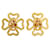 Pendientes de clip Chanel CC con trébol dorado Chapado en oro  ref.1269425