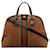 Bolso satchel de ante Ophidia con tribanda mediana marrón de Gucci Castaño Cuero  ref.1269450