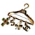 Goldfarbene Chanel CC Charms-Brosche mit Gripoix-Kristallanhängern  Golden  ref.1269494