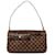 Brown Louis Vuitton Damier Ebene Aubagne Shoulder Bag Leather  ref.1269625