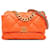 Orange Chanel Large 19 Umhängetasche aus Lammleder mit Klappe  ref.1269653