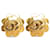 Goldene Chanel CC Blumen-Ohrclips Vergoldet  ref.1269734