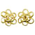 Goldene Chanel CC Blumen-Ohrclips Vergoldet  ref.1269785