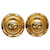 Gold Chanel CC Clip On Earrings Golden Gold-plated  ref.1269791