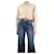 Victoria Beckham Orange-weiß gestreiftes Hemd mit Brusttasche – Größe UK 8 Baumwolle  ref.1269890