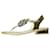 Chanel Sandálias douradas com tira em T e detalhes florais - tamanho UE 37.5 Dourado Couro  ref.1269916