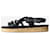 Chanel Sandálias de corda acolchoadas pretas - tamanho UE 37 Preto Couro  ref.1269918