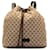 Gucci Brown GG Canvas Drawstring Backpack Beige Leather Cloth Pony-style calfskin Cloth  ref.1269988