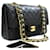 Chanel Classic gefütterte Klappe 10"Chain Shoulder Bag Black Lambskin Schwarz Leder  ref.1270100